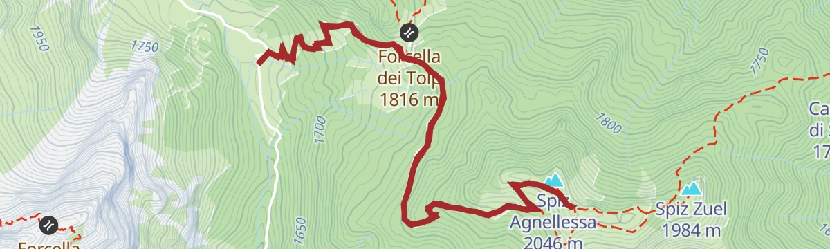 Route map: SPIZ ZUEL (FROM CASERA LA GRAVA)